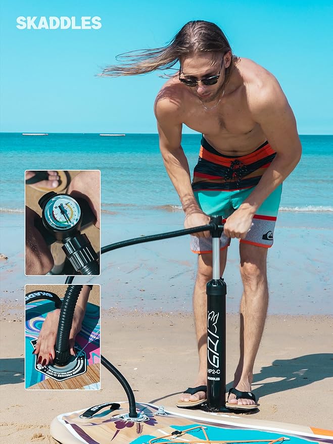 11' Inflatable Stand Up Paddle Board – Extra Wide SUP for Adults & Kids of All Skill Levels, Stable Paddleboard with Pump, Fins, Backpack, Accessories & Waterproof Phone Pouch