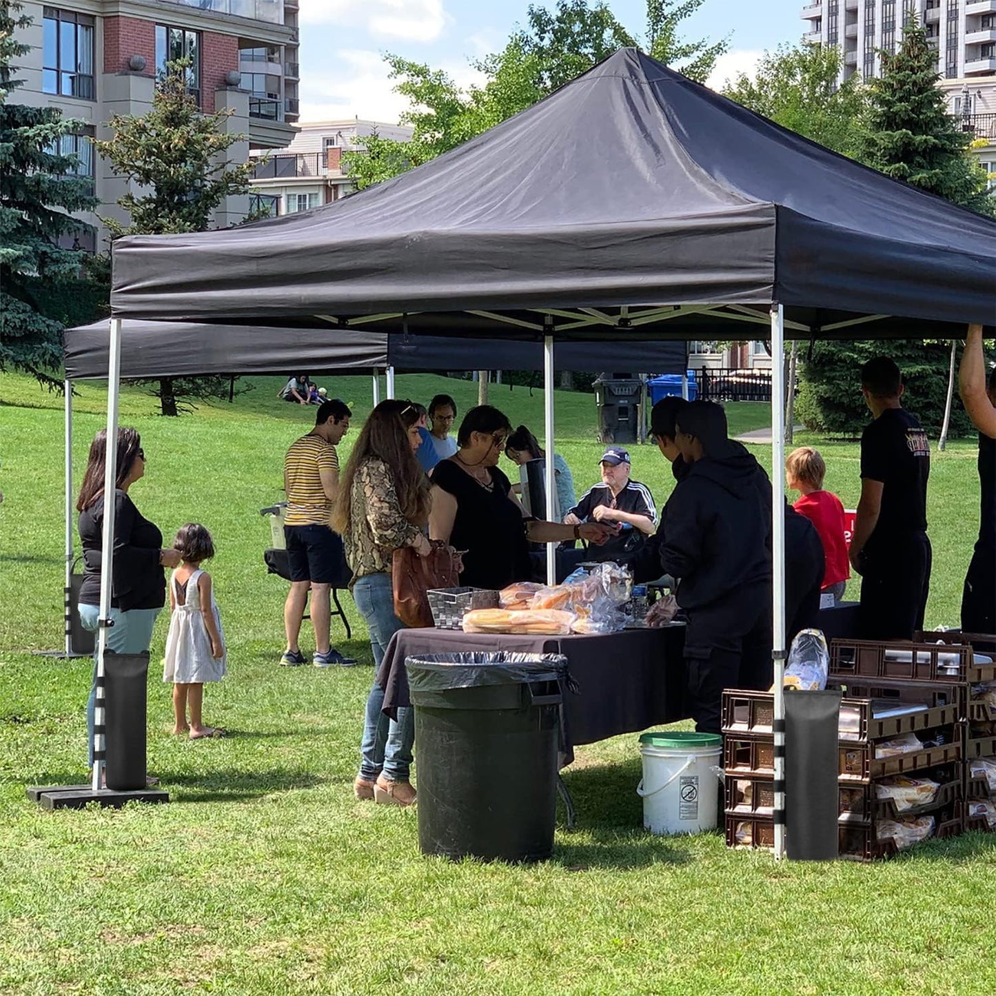 6 Pack Canopy Weight Sand Bags Black 168 LBS Large Canopy Support Frame Fixed Sandbag Windproof Sandbag for Instant Outdoor Sun Shelter Patio Umbrella (No Sand) (6-PCS) (Black)