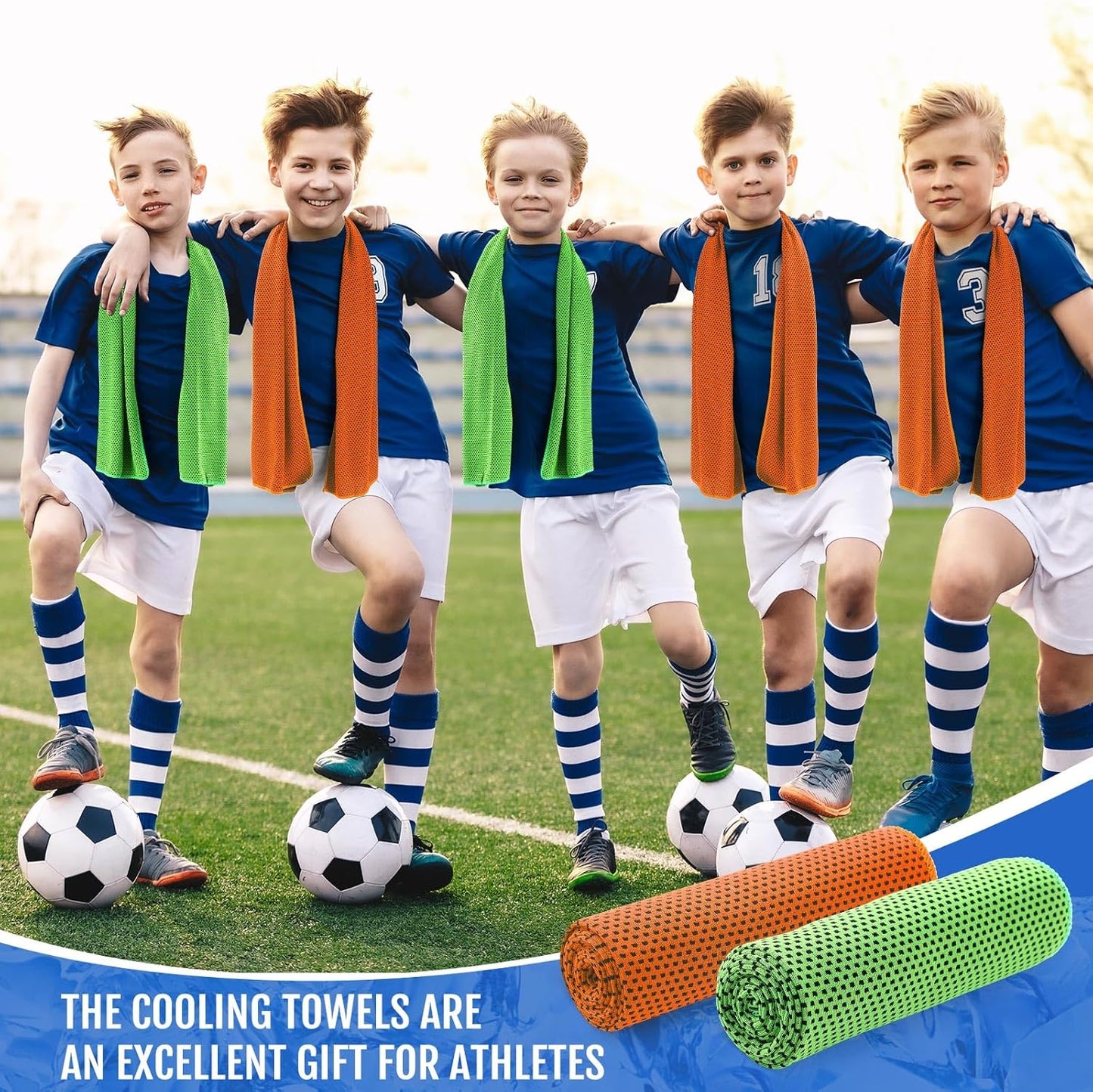 Hosuly 30 Pack Cooling Towels, 40"x12" Ice Breathable Soft Chilly Sweat Rag Microfiber Workout Rags for Gym Cooling Towels for Neck and Face for Yoga Golf Sport Running