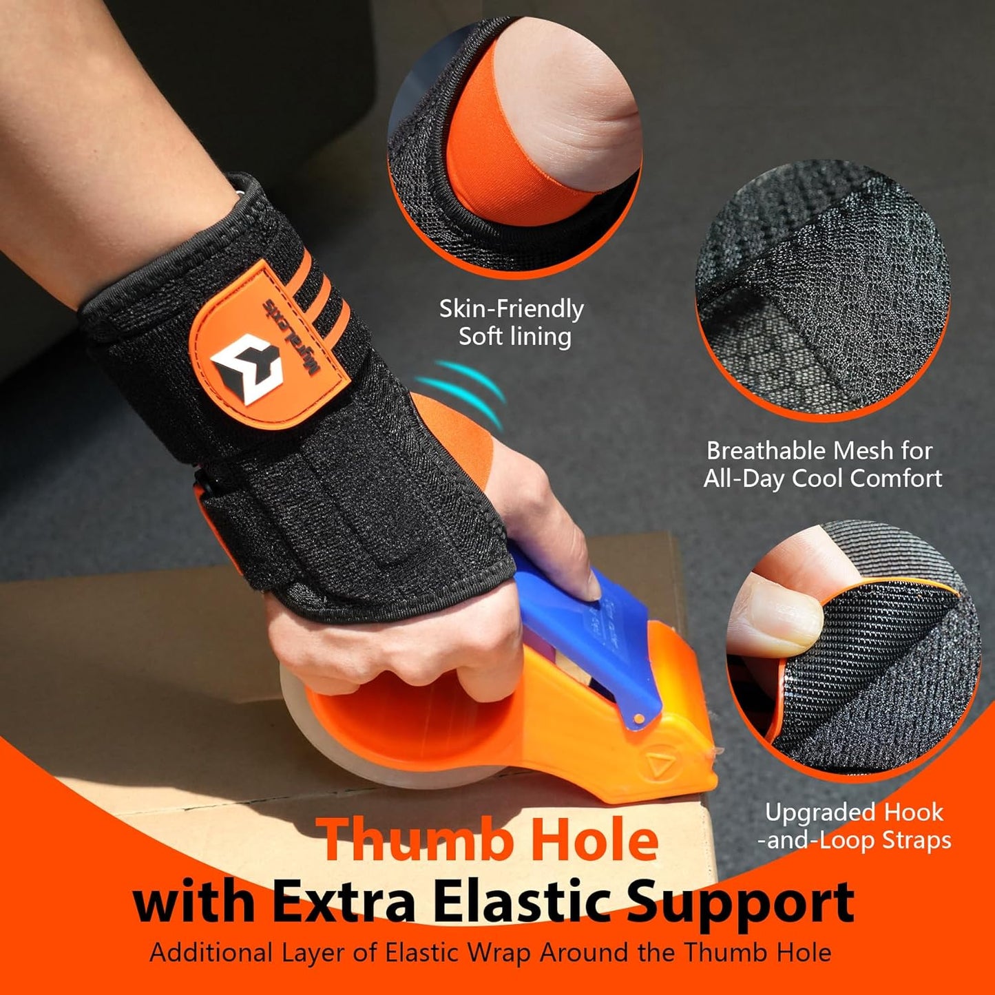 2 Pack Hand & Wrist Brace for Carpal Tunnel, Tendonitis, Arthritis Pain Relief, Night Support Wrist Splint with Adjustable Straps & Metal Stabilizer, Left & Right Hand for Men/Women, Size: L(7.5-9.5")