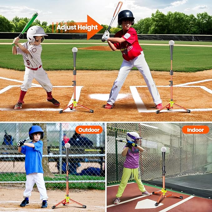2025 New Upgrade Portable Batting Tee for Baseball/Softball,23.23 to 40.16 Inch Baseball Tee for Kids,Batting Tee,Softball Tee,Youth Hitting Tee,Teeball Tee,Travel Tee,Easy Adjustable Height
