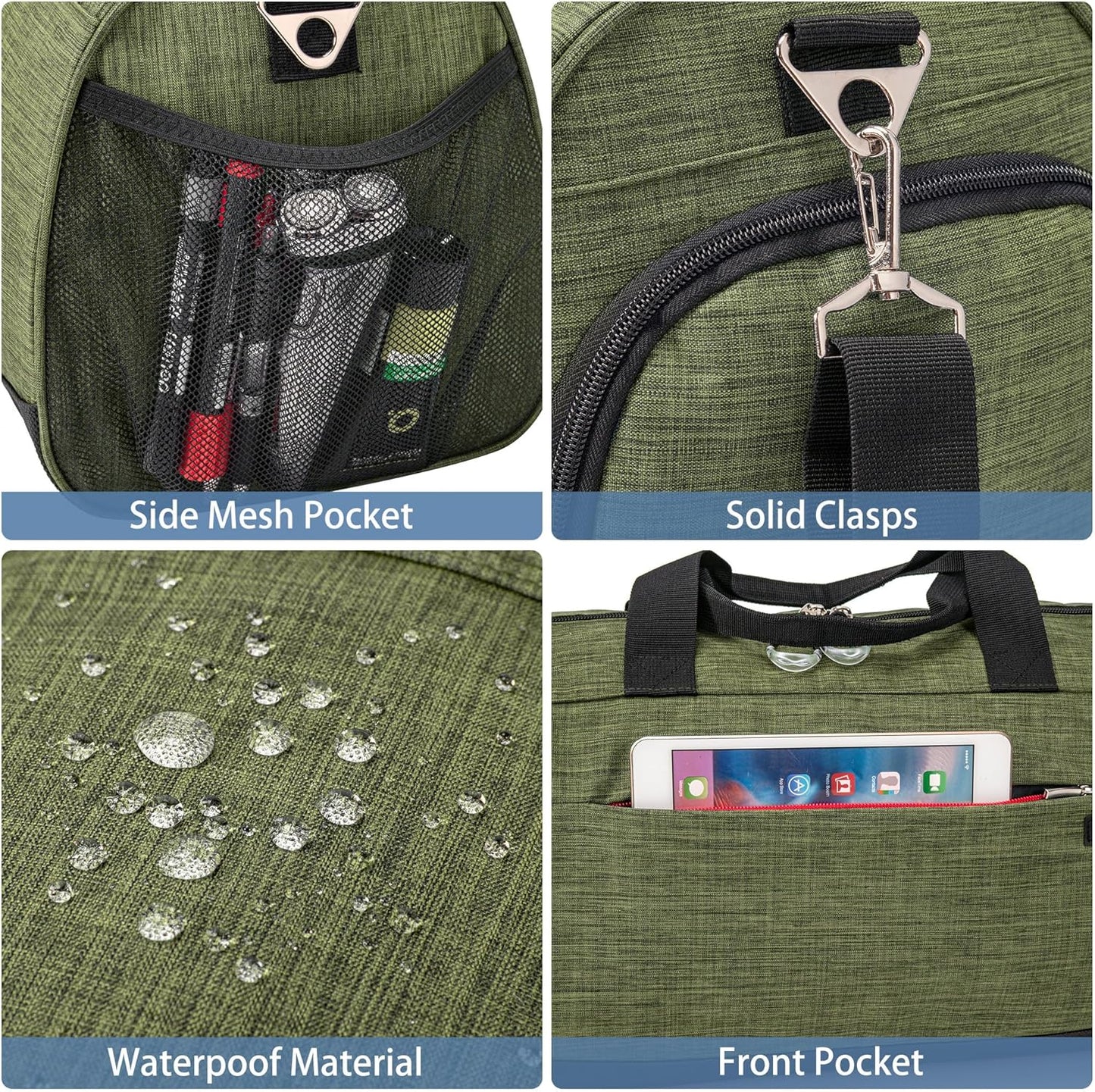 Kuston Sports Gym Bag with Shoes Compartment, Trolley Sleeve and Wet Pocket Gym Duffel Bag Overnight Bag-Upgraded