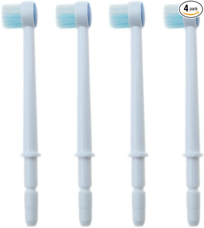 Replacement Dental Water Brush Heads Compatible with Waterpik Water Flossers Toothbrush and Oral Irrigators, 4-Pack