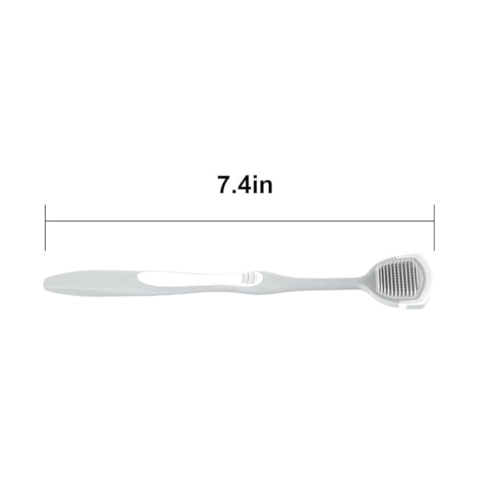 DR PERFECT Soft Tongue Brush Scraper Cleaner Helps Fight Bad Breath Clean Your Tongue Without Hurt Pack Of 4 (Gray)