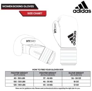 Adidas Hybrid 80 Boxing Gloves - Adult Boxing Gloves for Men & Women - Heavy Bag Gloves, Kickboxing Gloves for Women, MMA Sparring Gloves, Punching Bag Gloves for Men