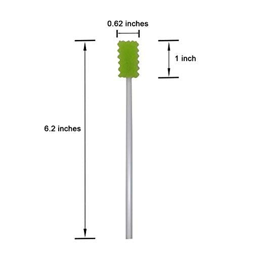 Treated Oral Swabs with Dentifrice- Flavored Dental Swabs Individually Wrapped Fruit Green Tooth Shape for Oral Cavity Cleaning Sponge Swab, Box of 100 Counts
