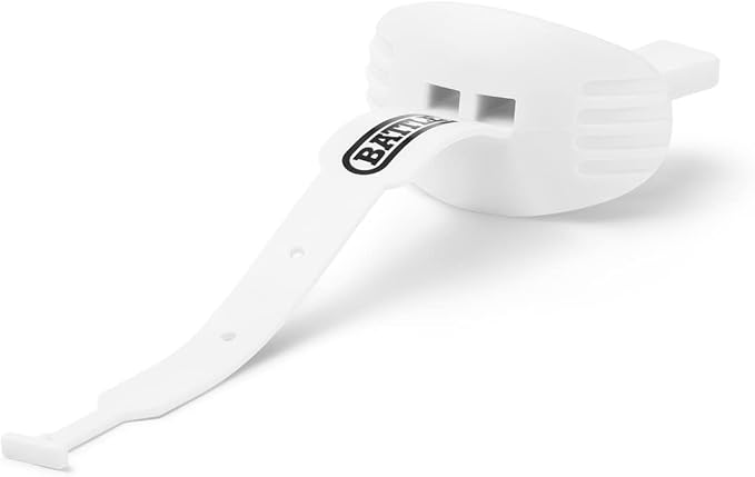 Battle Sports Speed Football Mouthguard with Strap - Oxygen Football Mouthguard Superior Airflow & Better Performance, Maximum Breathability - White