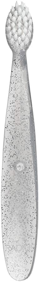 RADIUS Totz Toothbrush Extra Soft Brush BPA Free & ADA Accepted Designed for Delicate Teeth & Gums for Children 18 Months & Up - Grey Sparkle - Pack of 1