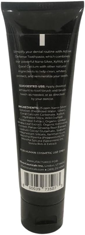 Colloidal Silver Toothpaste w/Coral Calcium & Xylitol - Refresh Mint - Remineralize Tooth Enamel - SLS & Fluoride Free Cavity Protection - Gum Health - Bad Breathe - Gingivitis - Mild Flavor - 3.4oz