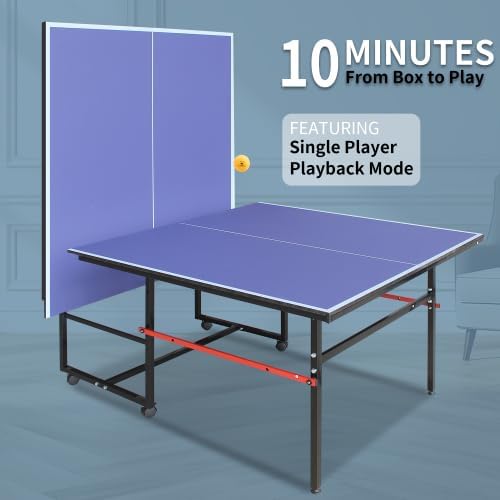 4.5FT/6FT/8FT Mid-Size Table Tennis Table Ping-Pong Table Set Foldable & Portable Table Indoor Outdoor for Family Game