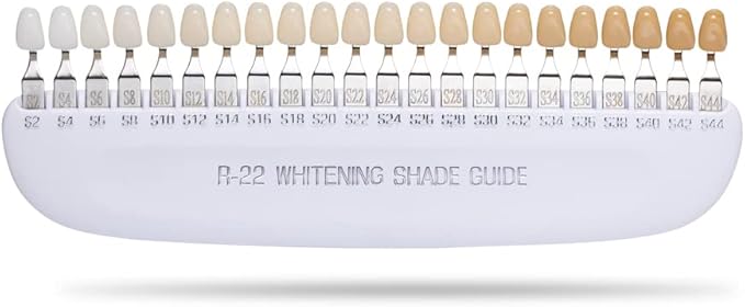 Teeth Whitening Shade Guide Professional 3D R-22 Tooth Whitening Shade Chart with 22 Colors - Tooth Bleaching Shade Chart
