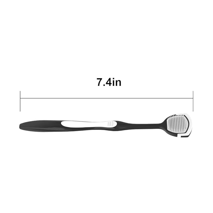 DR PERFECT Soft Tongue Brush Scraper Cleaner Helps Fight Bad Breath Clean Your Tongue Without Hurt Pack Of 4 (Black)