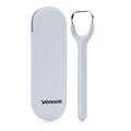 Venneir® Tongue Scraper with Travel Case, Oral Glide Pro–Bad Breath Treatment, Medical-Grade Stainless Steel– for Adults & Kids. 100% Rustproof, Sleek & Effective Design (Slate White)