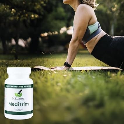 M.D. MediTrim - Expert Formulated Supplement Energy, Satiety, & Physique Goals - Smooth System Balance - Green Coffee Bean, Green Tea, Apple Cider Vinegar, Hibiscus - 90 Capsules