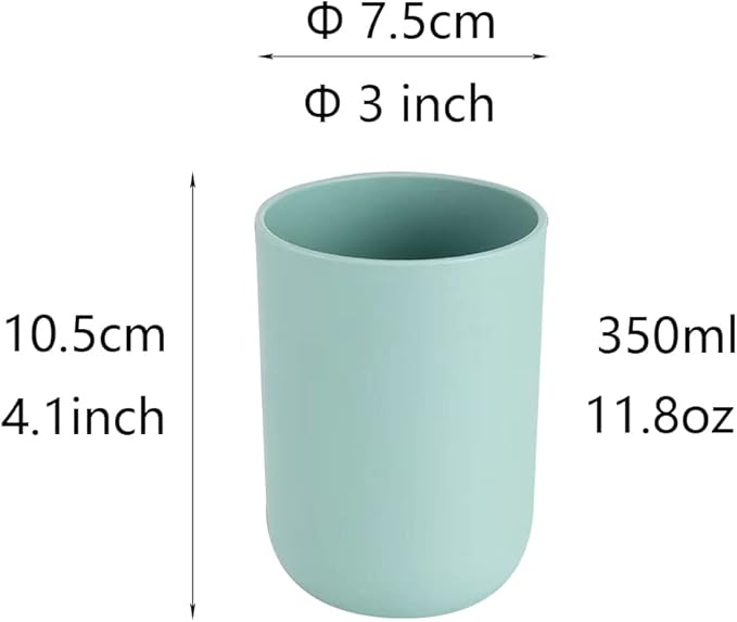 Simple Student Dormitory Plastic Toothbrush Cup Couple wash 2-Piece Set Solid Color Cups 300ml (10 oz) (Dark Blue & Light Blue)
