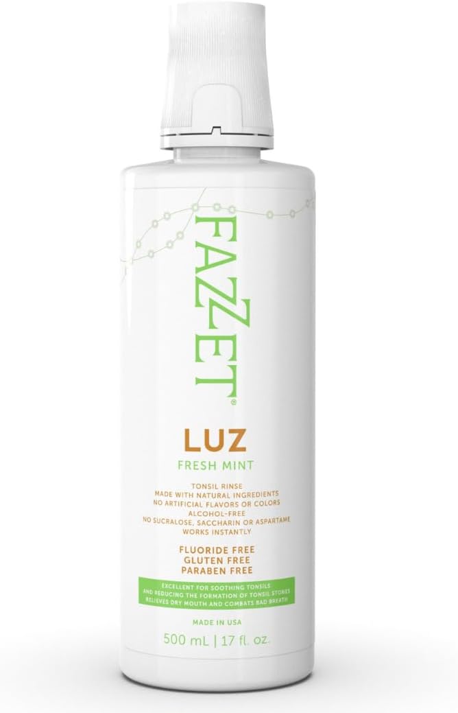 Tonsil Stone Mouthwash for Stone Remover – Tonsil Stone Removal, Treatment of Natural Tonsil Stone, Combat Bad Breath & Get Rid of Dry Mouth – Gluten Paraben & Alcohol Free, Fresh Mint FAZZET LUZ