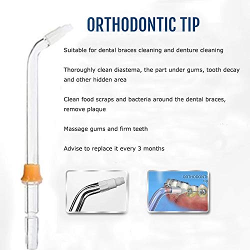 Orthodontic Replacement Tips Compatible with Waterpik Water Flossers and Oral Irrigators, 3-Pack (Orthodontic Tips)