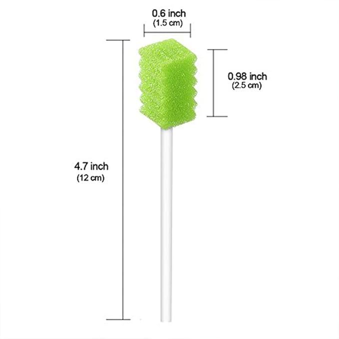 (50 Pack) Disposable Oral Swabs, Sterile Dental Sponge Swabsticks Unflavored for Mouth & Gum Cleaning