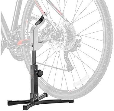 Ibera Bike Stand for 20"-29" - Bicycle Stand for Regular Tires with Non-Scratch & Foldable Steel Frame Design - Adjustable Height & Floor-Mounted Bicycle Storage for Garage, Home or Workshop