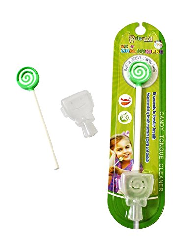 Kids Tongue Scraper or Cleaner Set – BPA-Free Plastic Dental Scrapers Helps Freshen Bad Breath, Remove Gunk – Multicolored with Easy-to-Grasp Handles and Brush Covers by 55Dental, Ages 2+ (Green)