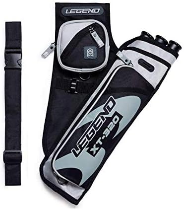 LEGEND XT320 Archery Quivers - Nylon Hip Quivers with 3 Arrow Tube Cases for Target Shooting - Adjustable Waist Belt, T-Slot, Storage Compartments for Accessories, Gear, Tools, Release Tab, Score Card