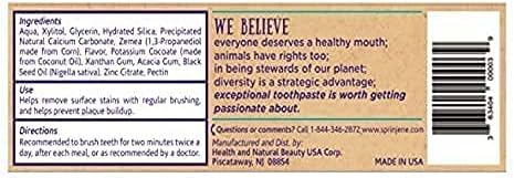 SprinJene Natural Children’s Toothpaste – Fluoride Free Vanilla Toothpaste for Toddlers & Kids – Gentle Safe Natural Formula with Patented Black Seed Oil & Zinc – Made in The USA (4 Pack)