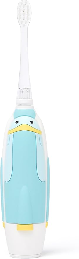 SuperMouth Turbo Twins Sonic Toothbrush – Battery-Powered, Soft Bristles, Flashlight to See Kids’ Mouth, Gently Cleans & Polishes Teeth for Ages 3-6 Years, Augmented Reality Sticker to Teach Brushing