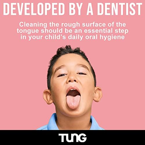 Tongue Scraper for Kids, Kids Tongue Cleaner Kit, Childrens Tongue Cleaner, Childs Tongue Scrubber, Fight Bad Breath, Made in USA (Set of 1)