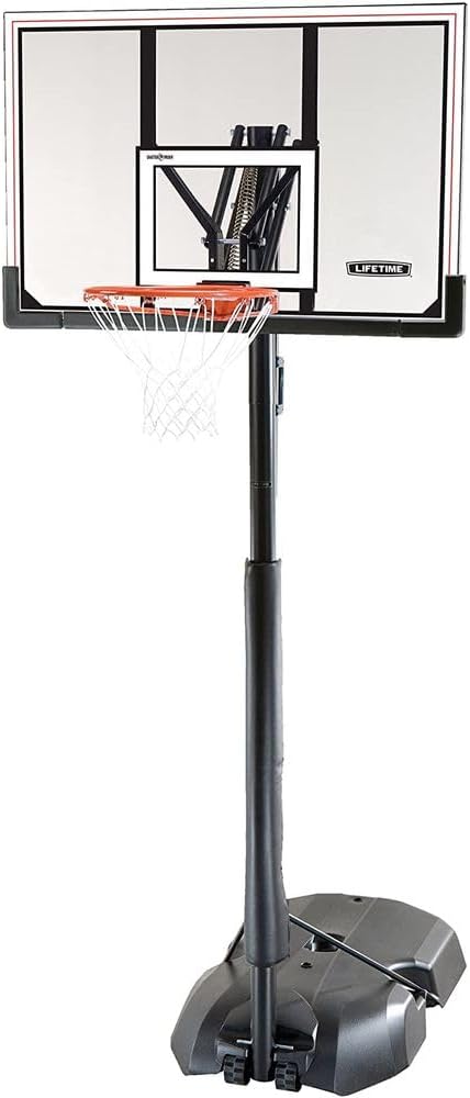 Lifetime 51544 Front Court Portable Basketball System, 50 Inch Shatterproof Backboard