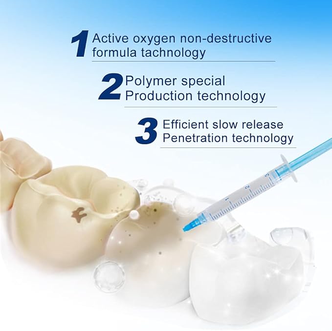 10 Pcs 3ml Teeth Whitening Gel Refills Bleaching Gel, Tooth Whitener Gel Kit for Home Use, Works with Teeth Whitening LED Light and Tray