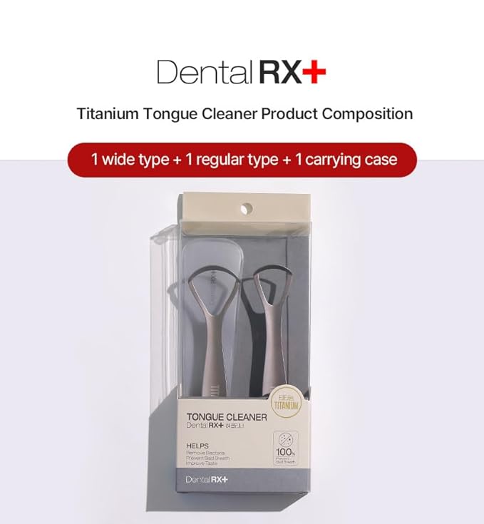 Pure Titanium Tongue Scrapers For Adults and Kids (2 Pack, Different Size), Titanium Tongue Cleaners, Prevent and Reduce Bad Breath