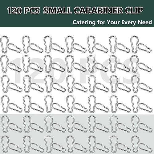 M5 Spring Snap Hook Carabiners, Carabiner Clip, Heavy Duty Galvanized Steel Spring Clip, Quick Link Key Chain for Swing Hammock Gym Outdoor, Holding Capacity
