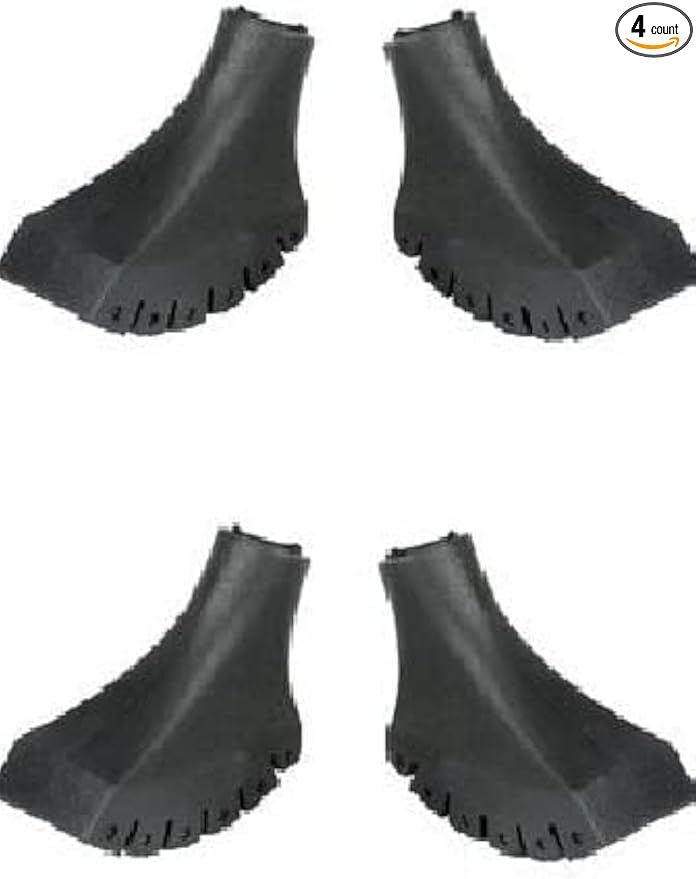4 Pack of Extra Durable Rubber Replacement Tips (Replacement Feet/Paws/Ferrules/Caps) for Trekking Poles - Fits All Standard Hiking and Nordic Walking Poles