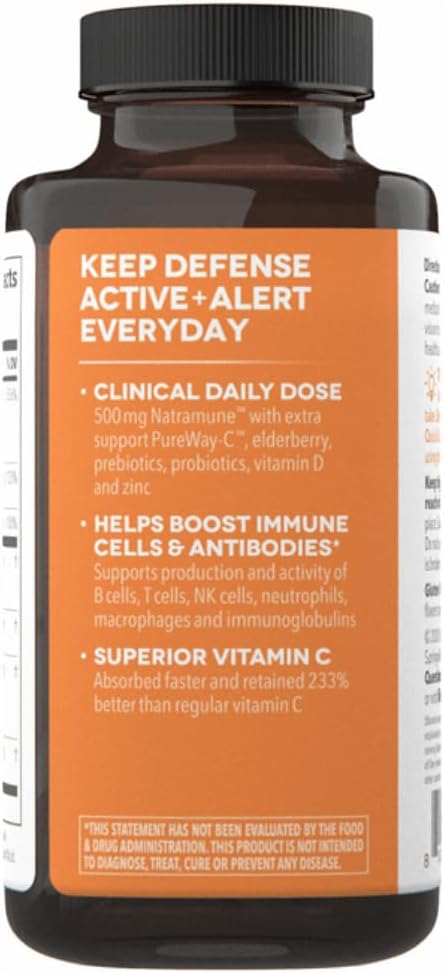 LifeSeasons Clinical Immunity - Daily Boost - Immune System Booster - Pre + Probiotics - Increases Antibodies & Immune Cells - Elderberry, Zinc, Natramune & Vitamin C + D3-60 Capsules