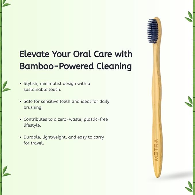 ARTEM Bamboo Toothbrush with Soft Bristles – Eco-Friendly, Biodegradable & Compostable – Natural Wooden Toothbrush for Adults & Kids – Plastic-Free Oral Care (Pack of 10)