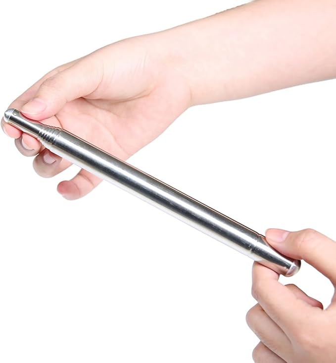 Light Weight Super Endurance Belly Dance Wings Telescopic Stick, Stainless Steel Telescopic Rod Cat Noir Stick