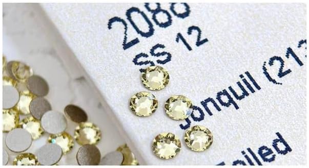 LaserGlow Premium Tooth Gems – 20 Count 1.8mm Yellow Gold Crystal Dental Jewelry – Shiny Tooth Crystals with Brilliant Reflection, Easy Application & Long-Lasting Hold