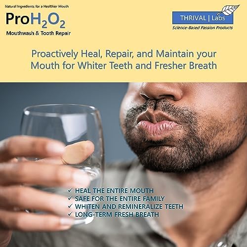 ProH2O2 Natural Mouthwash, Salt Swish, & Tooth Repair by Thrival Labs, Press Top Dispensing, Family Pack (4 Pieces)