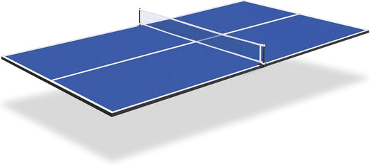 7FT Ping Pong Table Top with Net Set for Pool Table, Foldable Ping Pong Table Topper, Portable Table Tennis Conversion Top Includes Foam Padding for Protection, Easy Conversion