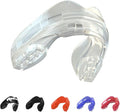 SAFEJAWZ Mouthguard for Braces, Upper & Lower Protection Remoldable Mouth Guard with Case for Boxing, Basketball, Football, MMA, Lacrosse, Hockey and All Contact Sports One Size (Transparent)