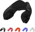 SAFEJAWZ Mouthguard for Braces, Upper & Lower Protection Remoldable Mouth Guard with Case for Boxing, Basketball, Football, MMA, Lacrosse, Hockey and All Contact Sports One Size (Black)