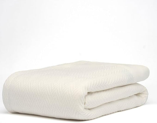100% Cotton Herringbone Weave Blankets, 90" X 90" Queen, Throw Blanket for Bed, All Season Cotton Blanket, Cozy Blanket,Throws & Bed Blanket, Throw Blanket for Couch, Modern Home Decor -Tusk