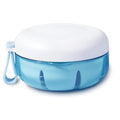 Denture cup, Definitely No-Leak Denture Bath Box for Traveling Perfectly, Denture Cup with Strainer & Mirror(White)