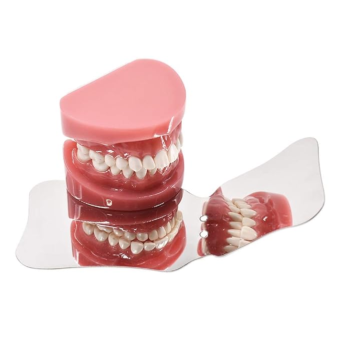 Angzhili 1 piece Dental Photography Mirrors Dental Orthodontic Mirror Stainless Steel Single Sided Photographic Occlusal Mirror,Bendable Dental Oral Mirror Intra-Oral Reflector(A type)