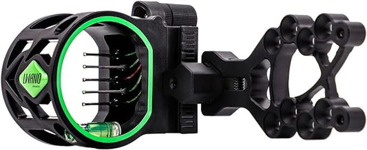 LWANO 5 Pin Bow Sight with Rheostat Light and Reversible Mount Design