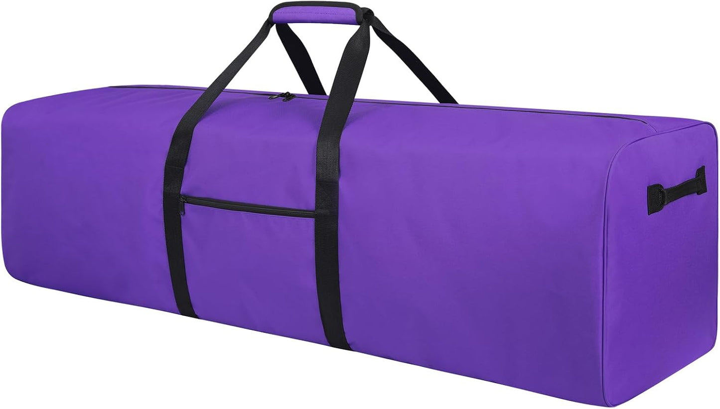52 Inch Large Duffle Bag for Travel Camping Sport Equipment Storage Bag with 2-way Lockable Zippers Purple