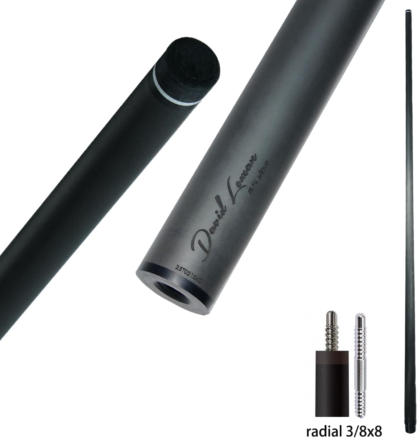 29.13" /Radial Wavy 3/8-10 3/8-11 3/8-14 Uni-Loc 5/16-18 Carbon Pool Cue Single Shaft, Low Deflection Technology, Ultra-Smooth, pro Taper, Easy to Control