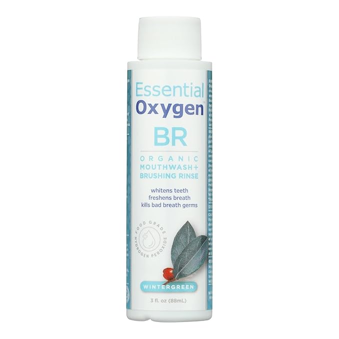 Organic Mouthwash (Brushing Rinse) Wintergreen Essential Oxygen 3 oz Liquid