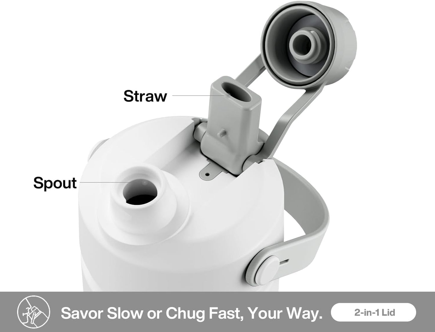 26 oz Insulated Water Bottle with 2-in-1 Straw and Spout Lid, Glow-in-the-Dark, 24H Cold, Leakproof, Fits in Car Cup Holder, Stainless Steel for Sports, Travel, and School (Luminous Flutter)