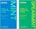 Zimba Teeth Whitening Strips for Teeth Sensitive, White Strips for Teeth Whitening, Teeth Whitener Stain Remover 28 White Strips Included Per Pack, 2 Pack (14 Day Treatment), Mint and Spearmint